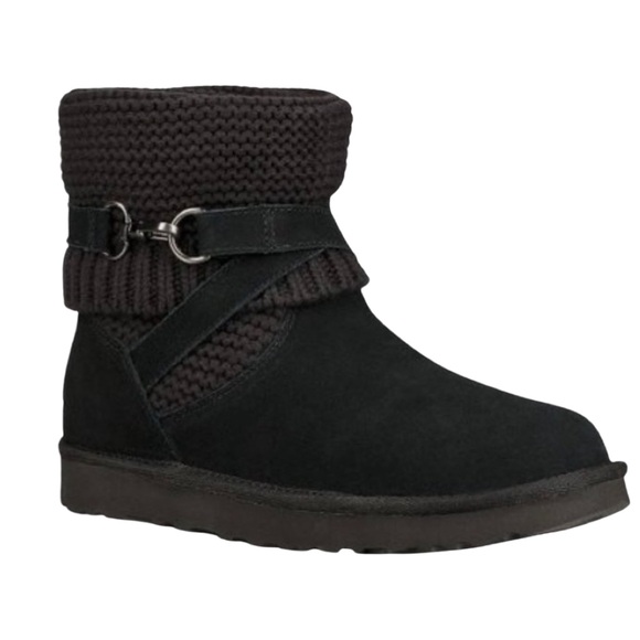UGG Purl Strap Winter Boots BLACK 8 - Picture 2 of 7